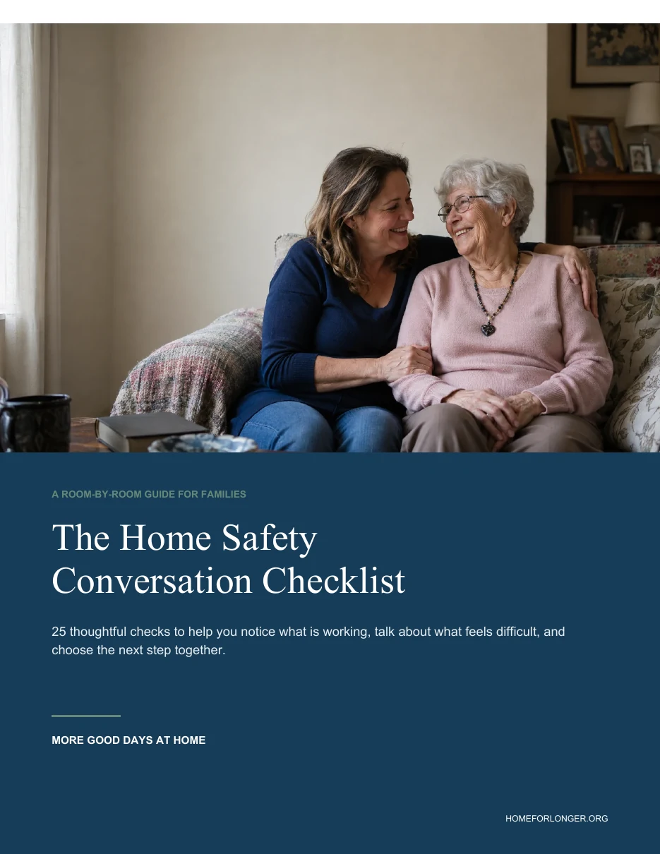 Cover of the HomeForLonger Home Safety Conversation Checklist
